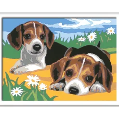 Verven / Schilderen>Ravensburger Creart schilderen op nummer  Beagle puppies