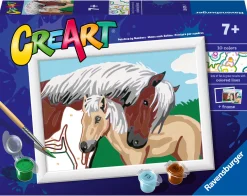 Verven / Schilderen>Ravensburger Creart Schilderen op nummer merrie  met veulen