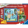 Legpuzzels>Ravensburger Pokémon Puzzel Charmander Squirtle Bulbasaur 3x49 Stukjes