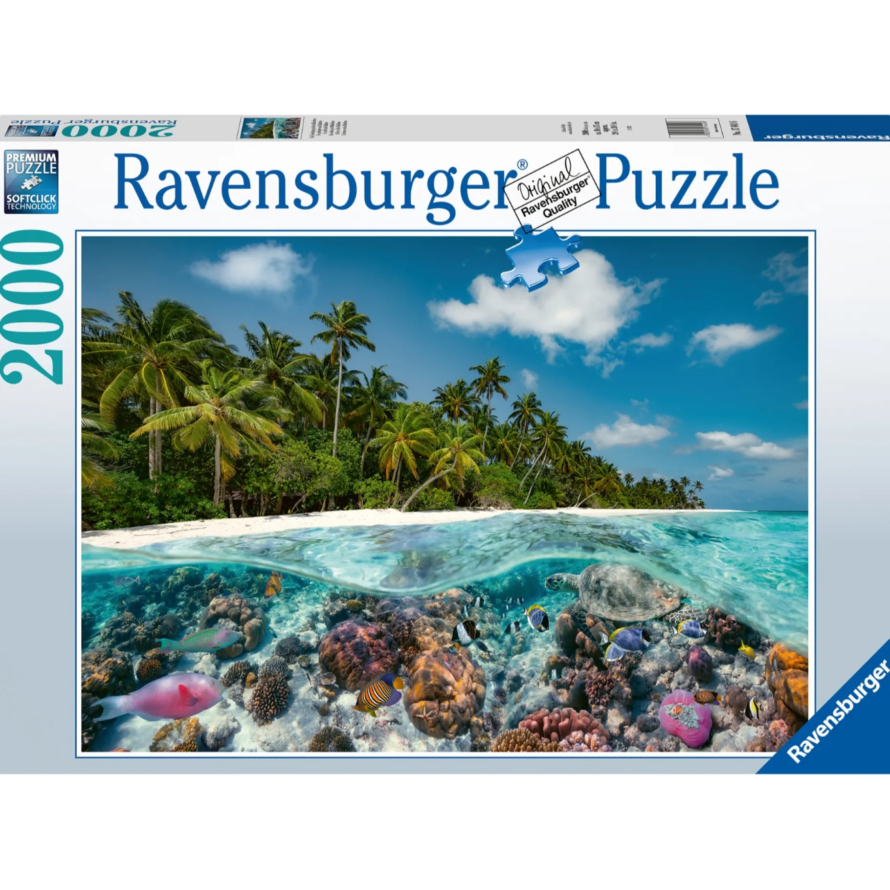 Legpuzzels> Ravensburger puzzel "Een duik op de Maledieven" stukjes