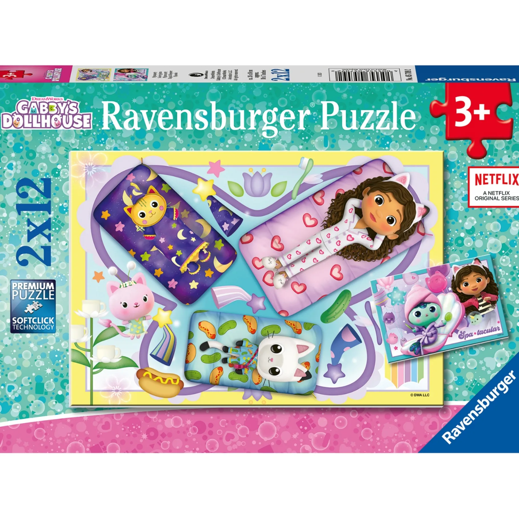 Legpuzzels>Ravensburger puzzel Gabby's Dollhouse 2x12 stukjes