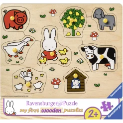 Houten Puzzels>Nijntje Ravensburger puzzel Hout Op De Boerderij  8 Stukjes