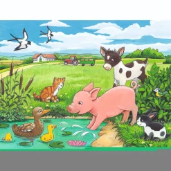 Legpuzzels> Ravensburger puzzel jonge dieren op het platteland 2 x 12 stukjes