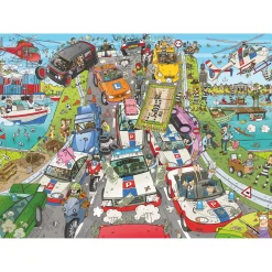 Legpuzzels> Ravensburger puzzel rear view politie  achtervolging 1000 stukjes