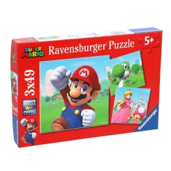 Legpuzzels>Ravensburger puzzel Super Mario 3 x 49 stukjes