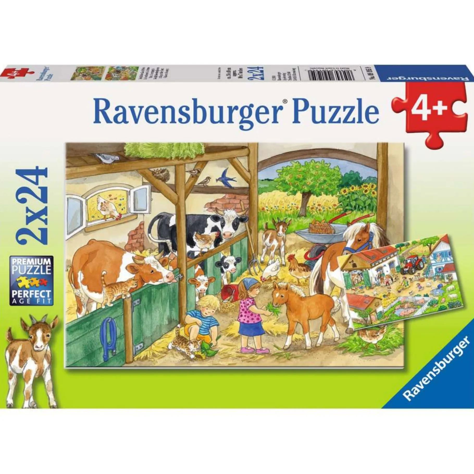 Legpuzzels>Ravensburger puzzel Vrolijk Boerderijleven 2x24 Stukjes