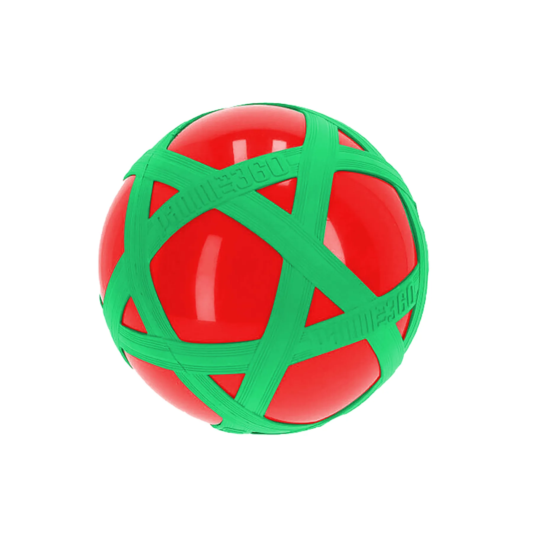 Speelballen> Rode Crossbal met Groene Rubberband
