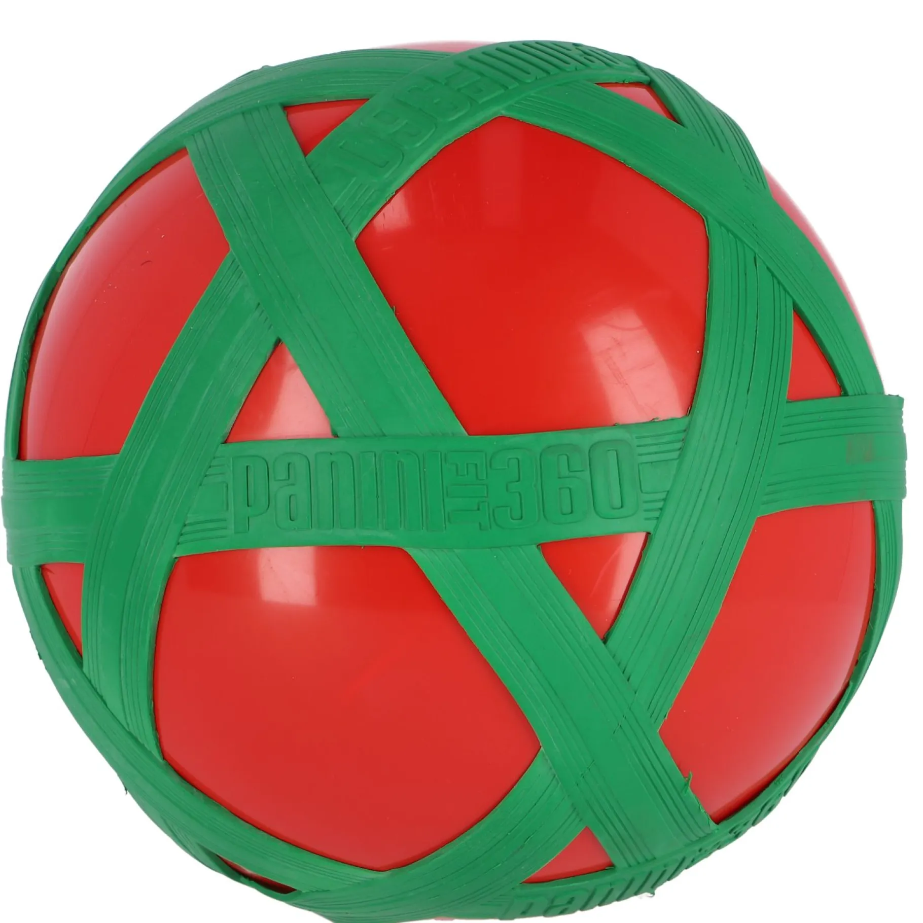 Speelballen> Rode Crossbal met Groene Rubberband