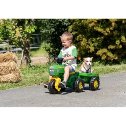 Tractoren>Rolly Toys Traptractor John Deere met Aanhanger