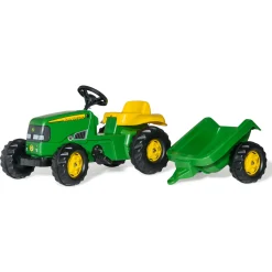 Tractoren>Rolly Toys Traptractor John Deere met Aanhanger