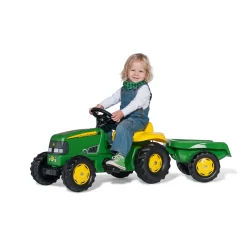 Tractoren>Rolly Toys Traptractor John Deere met Aanhanger