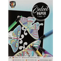 Verven / Schilderen> Schilderen op velvet 4 sheets 4 assorti