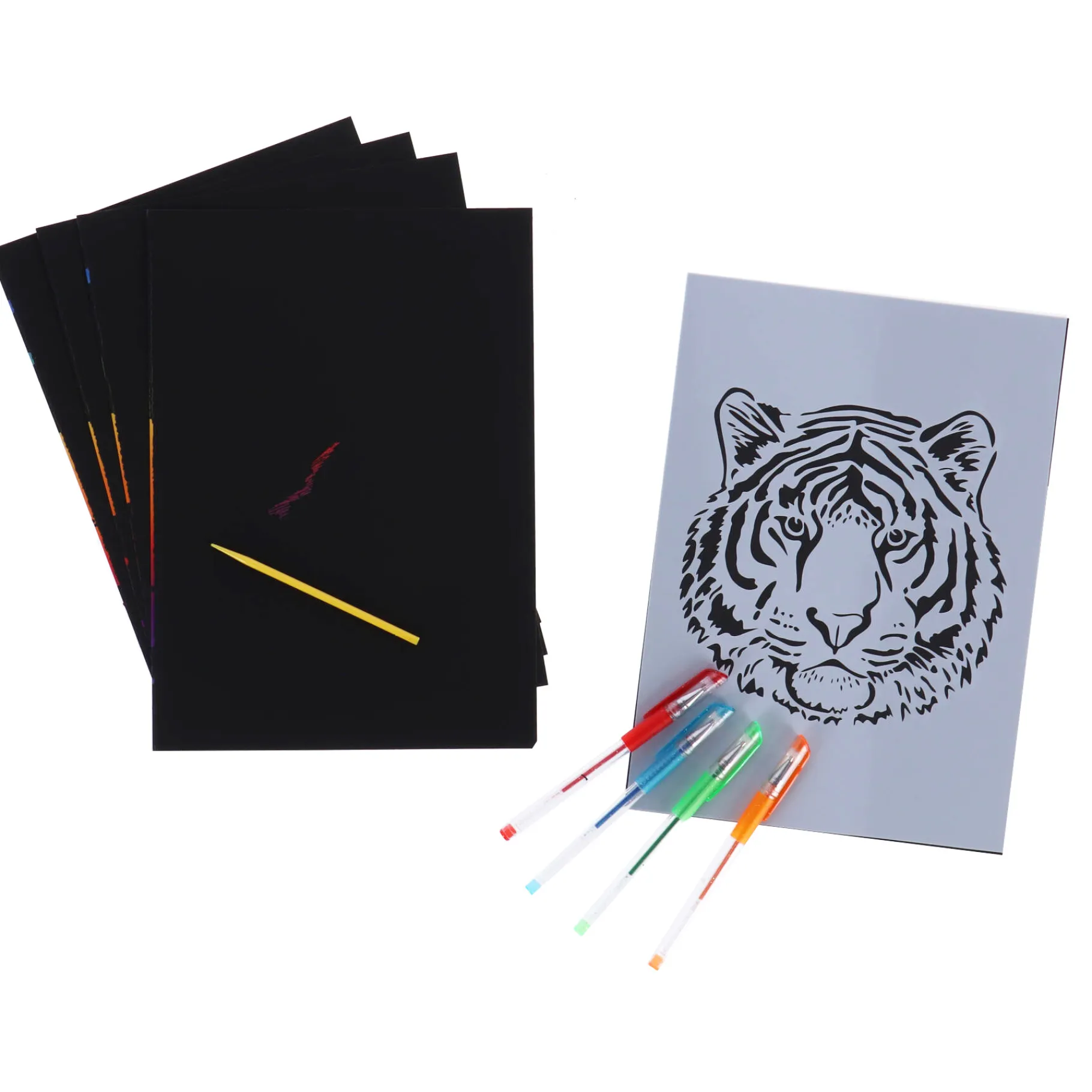 Krasfolie>Grafix Scratch En Colour 2 in 1 7-Delig Asst. (2 Kras Vellen, Kraspen + 4 Gelpennen)