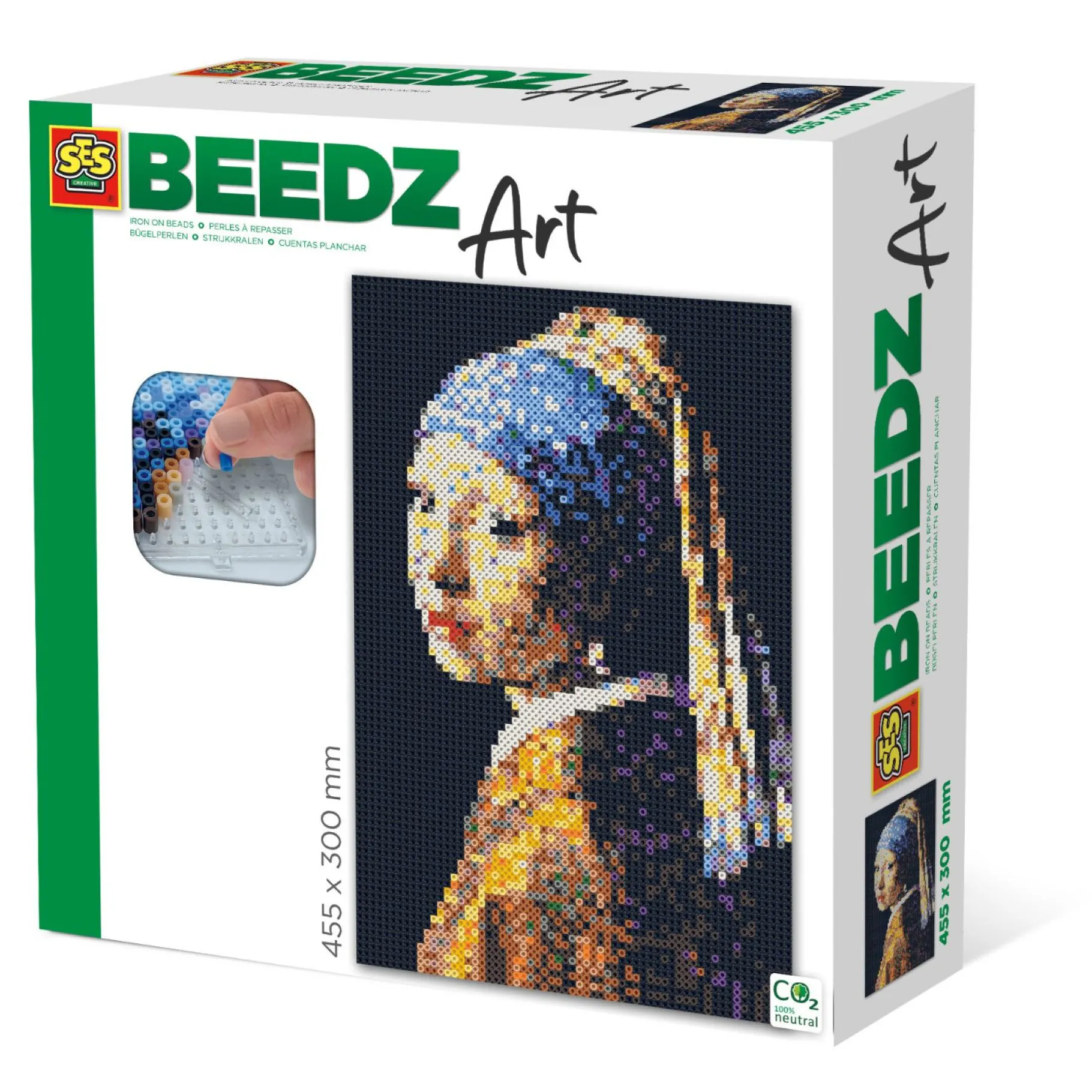 Strijkkralen>Ses BEEDZ ART: Strijkkralen Meisje Met De Parel