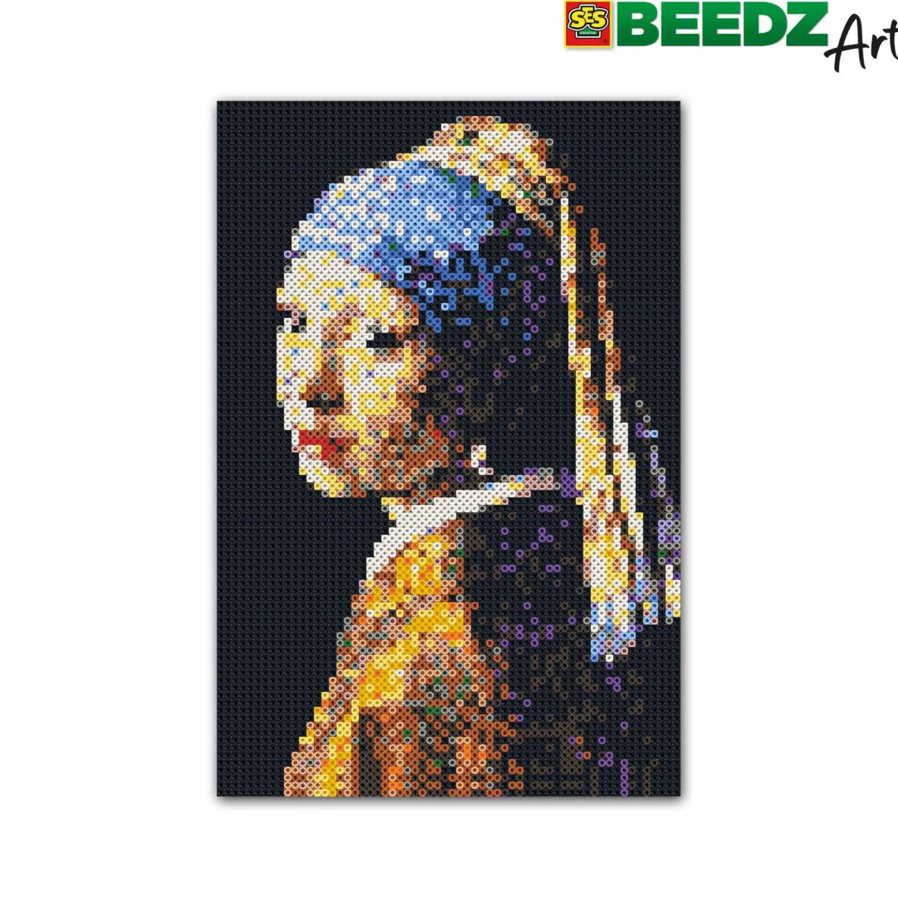 Strijkkralen>Ses BEEDZ ART: Strijkkralen Meisje Met De Parel