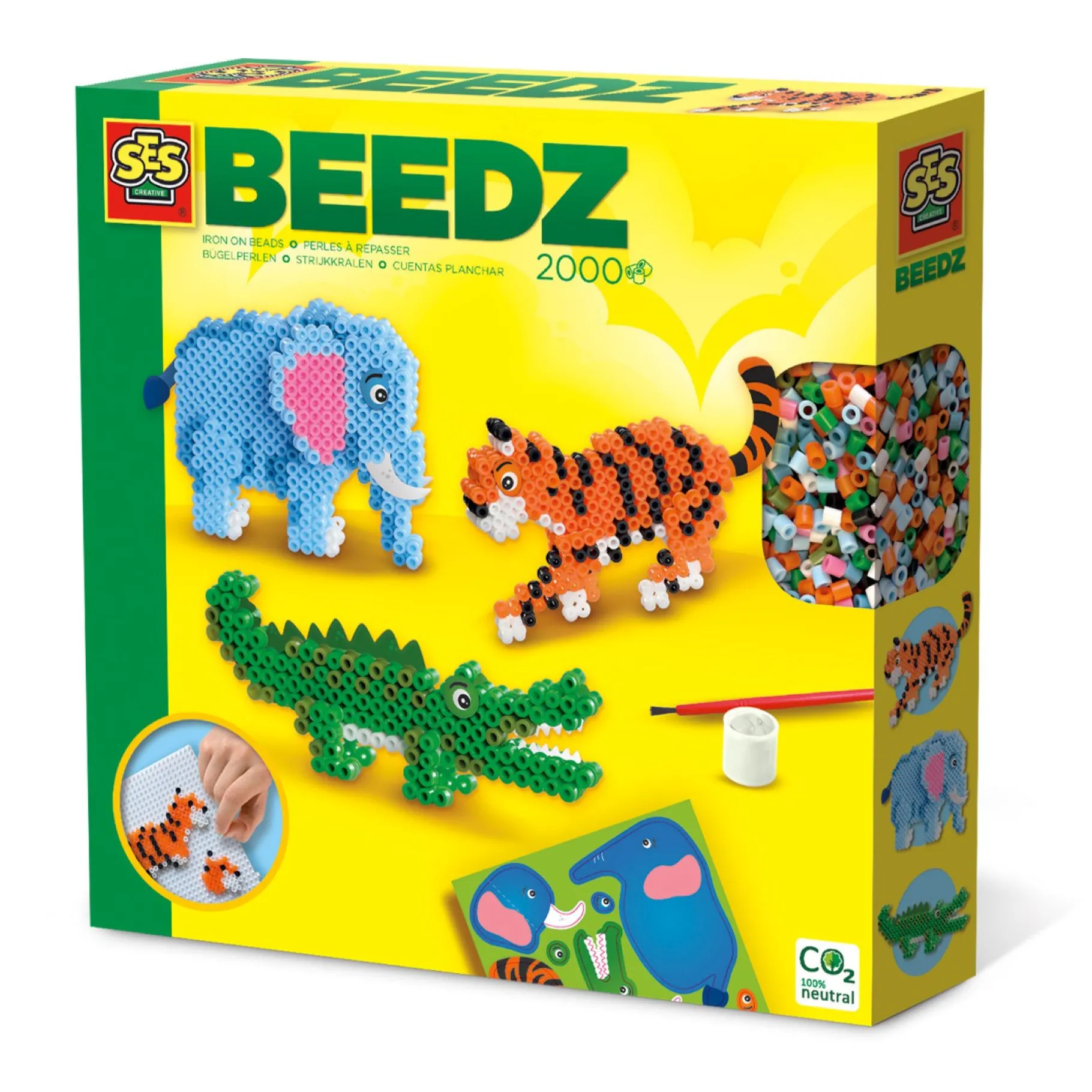 Strijkkralen|Plucheknuffels>Ses Beedz Strijkkralen Safari Dieren 2000 Stuks