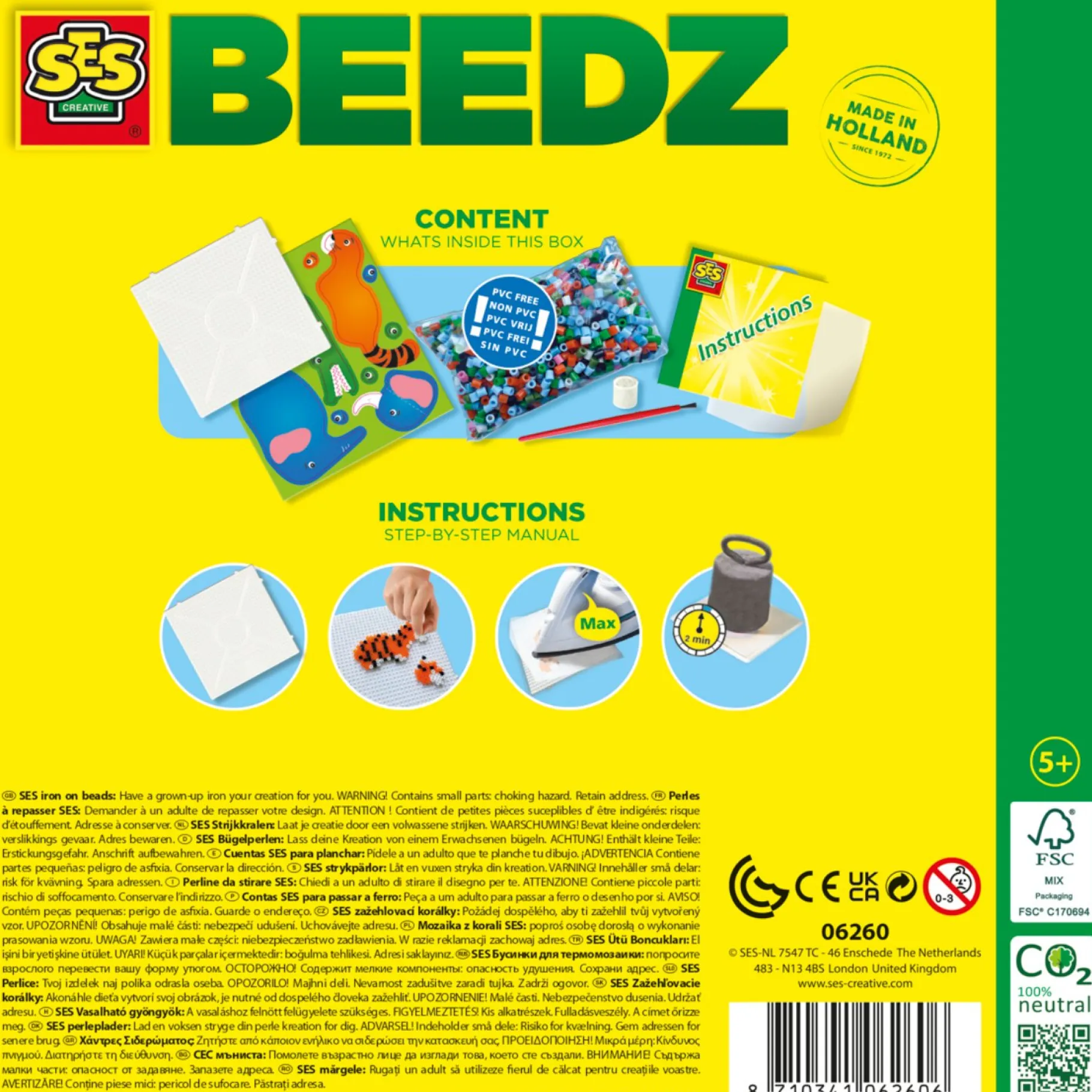 Strijkkralen|Plucheknuffels>Ses Beedz Strijkkralen Safari Dieren 2000 Stuks