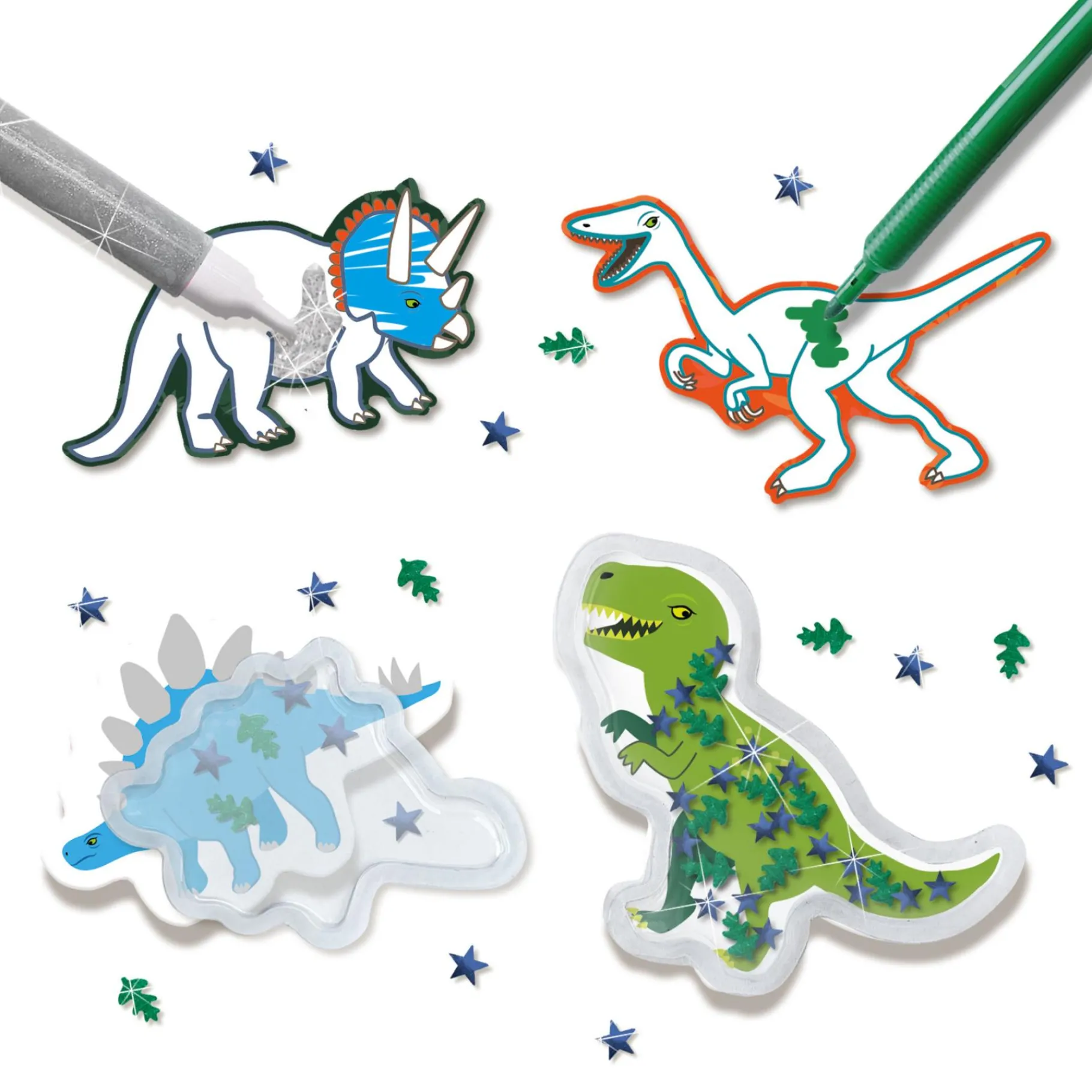 Stickers|Knutselen>Ses Dino Stickers Maken