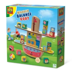 Kinderspellen>Ses spel houten balans boot