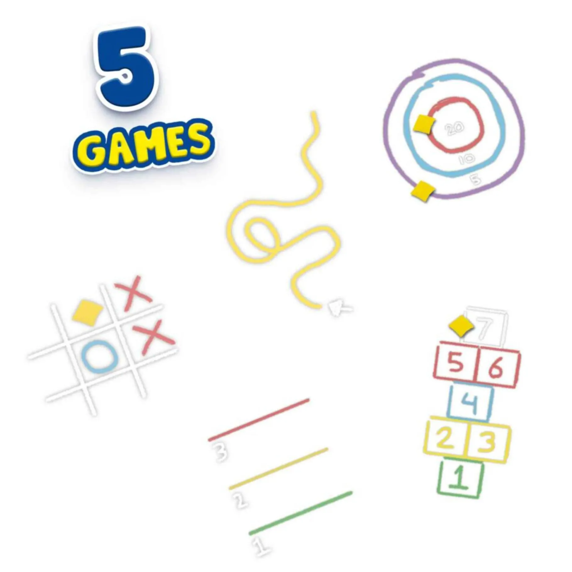 Stoepkrijt>Ses stoepkrijt spellen 5 in 1