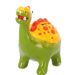 Spaarpotten> Spaarpot aardewerk dino groen/rood 22x17cm
