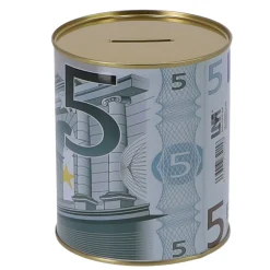 Spaarpotten> Spaarpot met eurobiljet assorti 10X10X12 cm