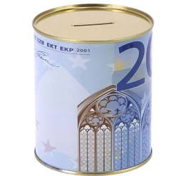 Spaarpotten></noscript> Spaarpot met eurobiljet assorti 10X10X12 cm