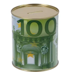 Spaarpotten></noscript> Spaarpot met eurobiljet assorti 10X10X12 cm