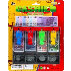 Meisjes|Winkelspeelgoed> Speelgeld deluxe set munten & biljetten Euro's en Dollars assorti