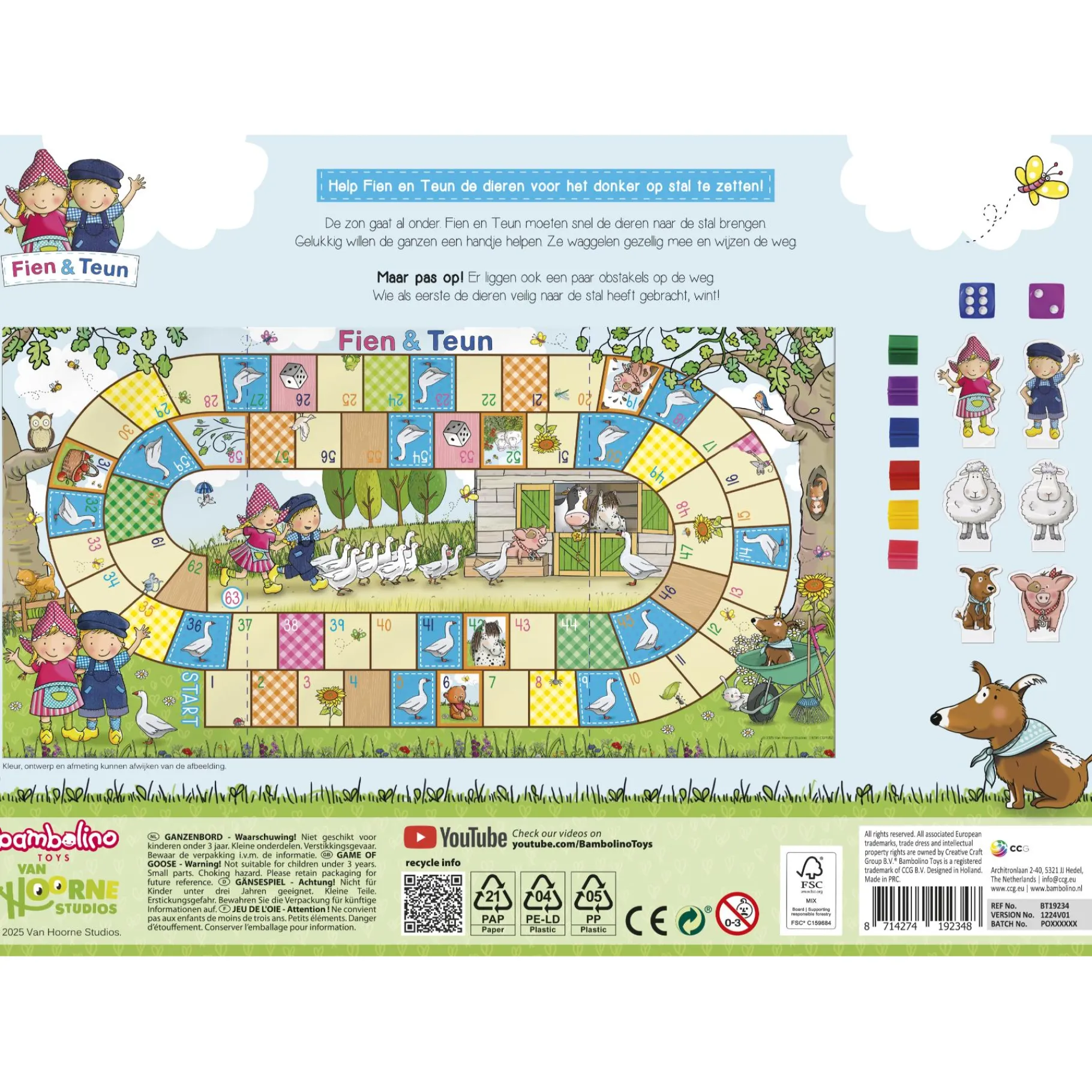 Bordspellen>Fien En Teun Spel Ganzenbord