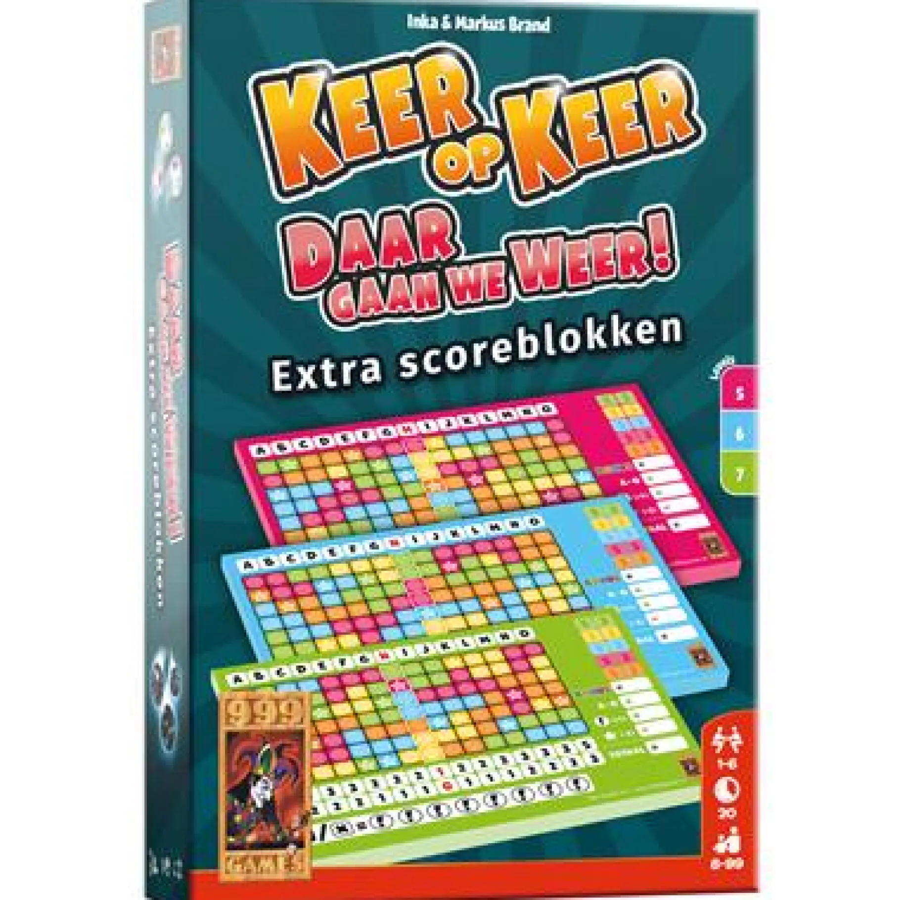 Spel Accessoires>999-games Spel Keer op Keer Scoreblok 3 Stuks Level 5,6,7 Level 5, 6 En 7