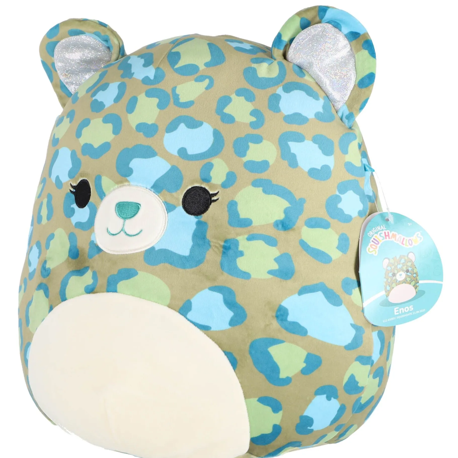 Overige|Dieren Knuffels En Pluche>Squishmallows 30 cm Enos groene luipaard