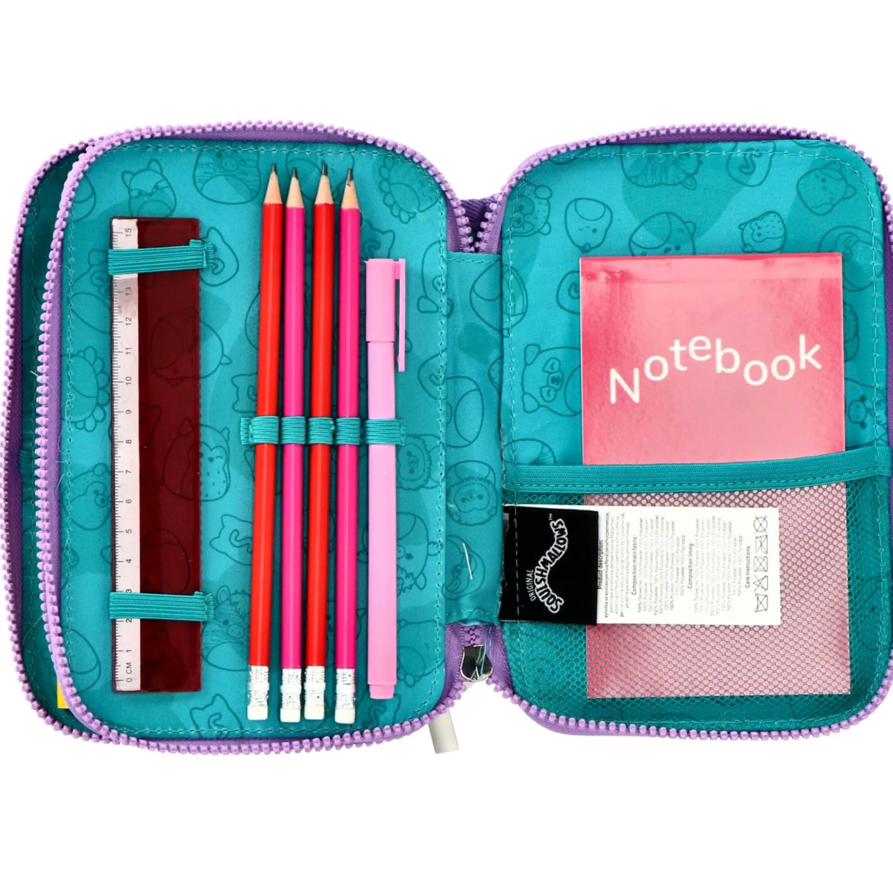 Schrijfwaren|Meisjes>Squishmallows Gevulde Etui Paars