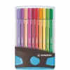 Meisjes|Schrijfwaren>Stabilo Pen 68 Colorparade Antraciet/Lichtblauw 20 Kleuren