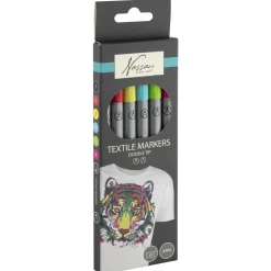 Schrijfwaren> Stiften textiel markers 2-zijdig 6 stuks