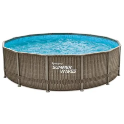 Zwemmen En Waterspeelgoed|Zwembaden>Summer Waves Zwembad Elite Frame 427 X 107 cm Dark Triple Basketweave+filterpomp