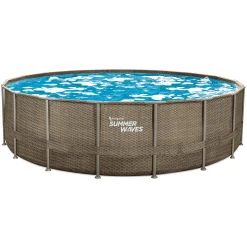 Zwemmen En Waterspeelgoed|Zwembaden>Summer Waves Zwembad Elite Frame 549 X 132 cm Dark Triple Basketweave + filterpomp