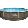 Zwemmen En Waterspeelgoed|Zwembaden>Summer Waves Zwembad Elite Frame 427 x 107 cm  Dark Double Rattan + filterpomp