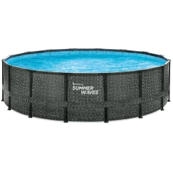 Zwemmen En Waterspeelgoed|Zwembaden>Summer Waves Zwembad Elite Frame 488 X 122 cm  Dark Herringbone + filterpomp