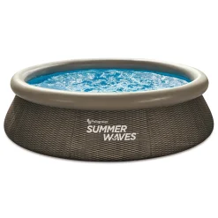 Zwemmen En Waterspeelgoed|Zwembaden>Summer Waves Zwembad Quick Set 305 X 76 cm Dark Double Rattan + filterpomp