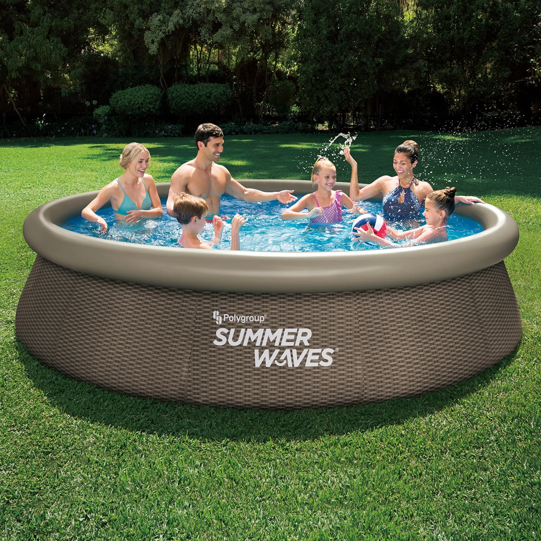 Zwemmen En Waterspeelgoed|Zwembaden>Summer Waves Zwembad Quick Set 366 X 76 cm Dark Double Rattan + filterpomp