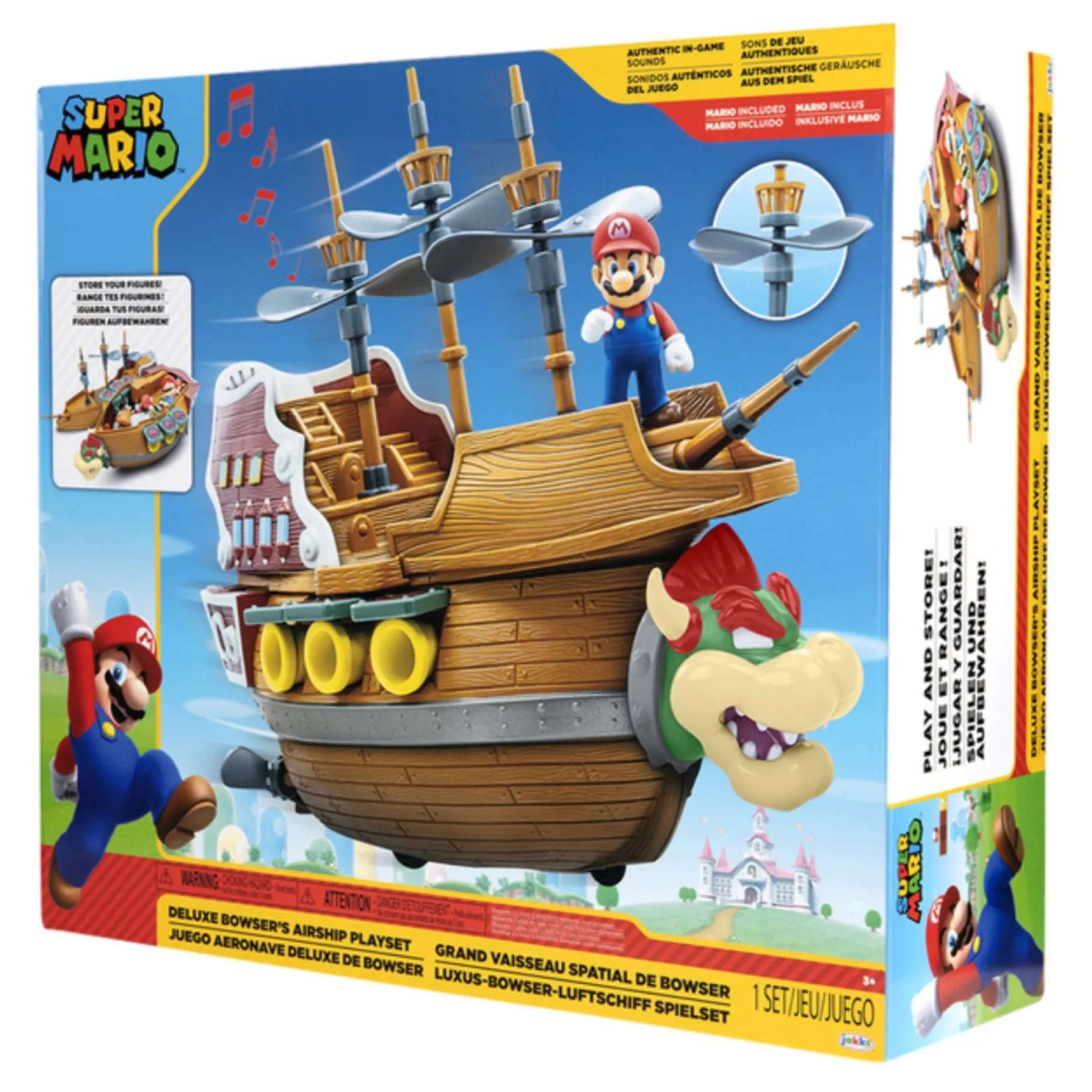 Jongens|Speelsets> Super Mario bowser luchtschip speelset 6,5 cm