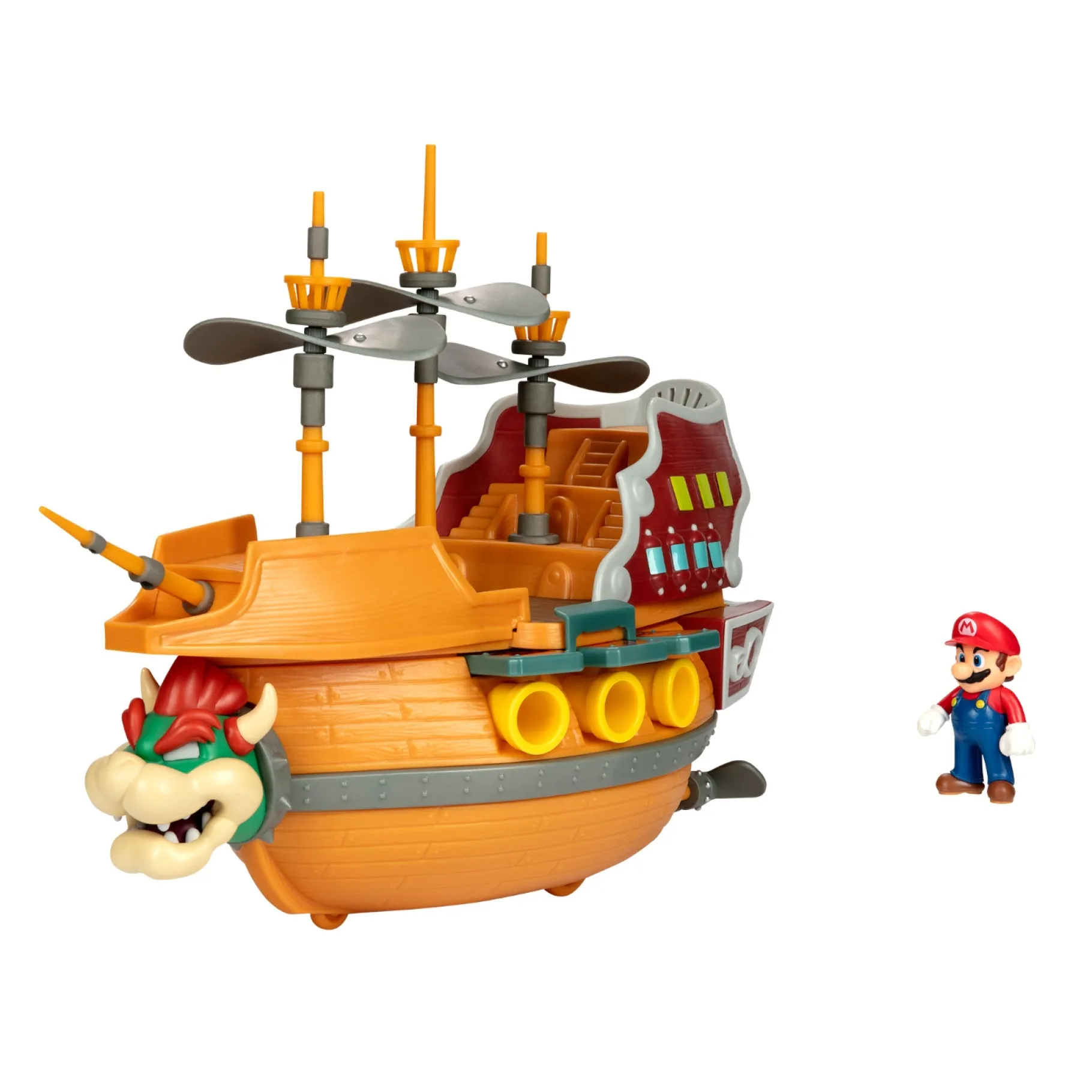 Jongens|Speelsets> Super Mario bowser luchtschip speelset 6,5 cm