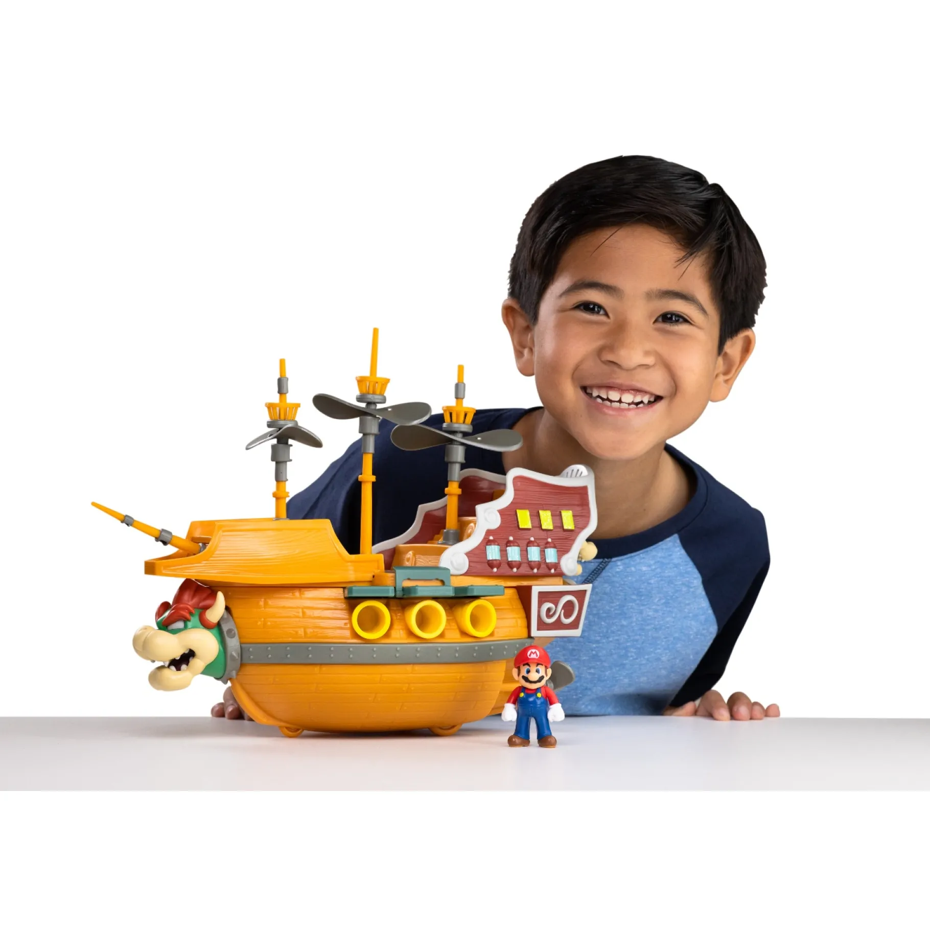 Jongens|Speelsets> Super Mario bowser luchtschip speelset 6,5 cm