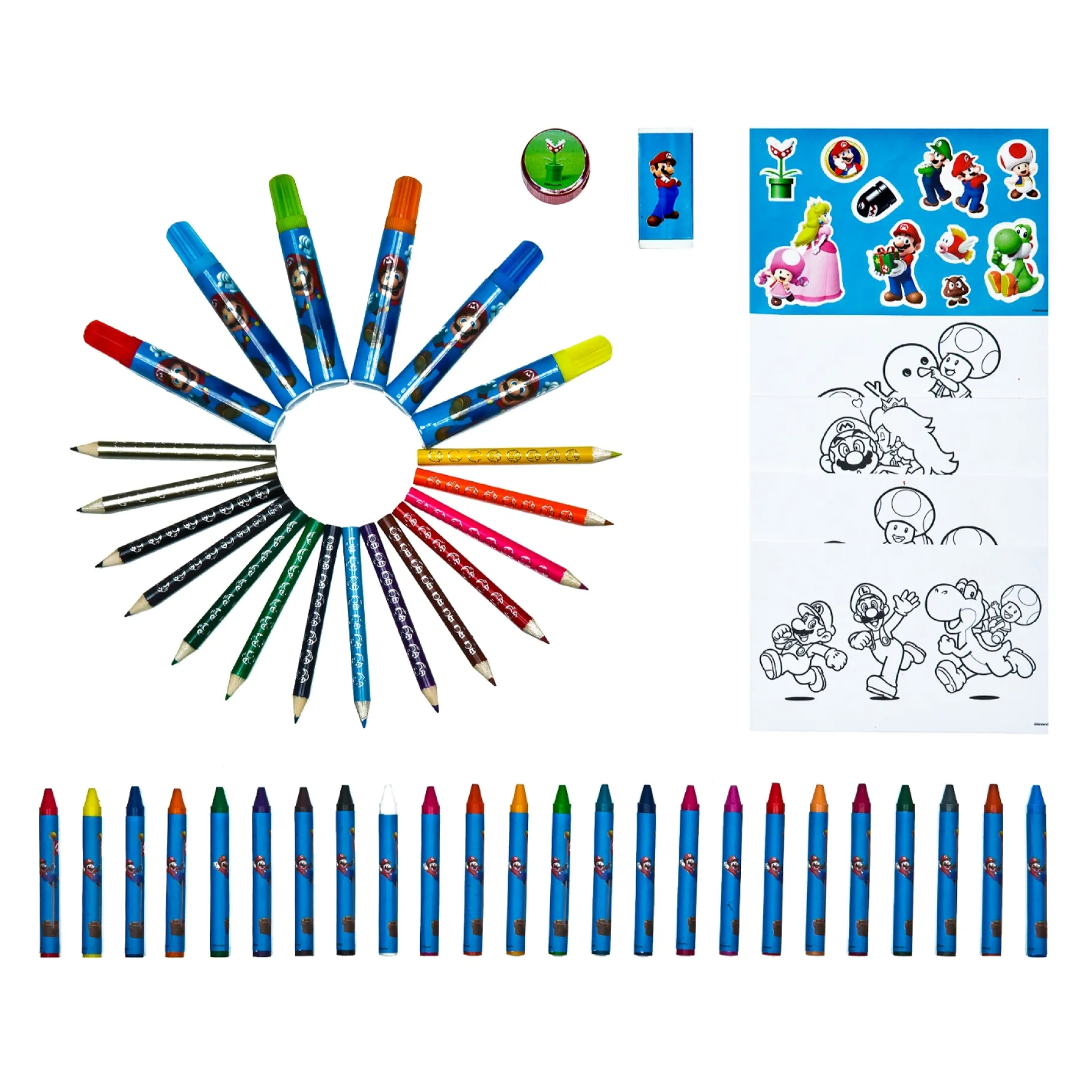 Tekenen / Kleuren> Super Mario Kleurkoffer 51-delig