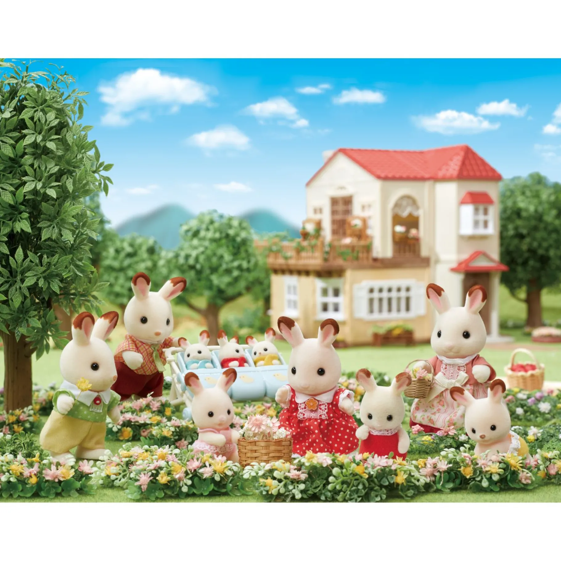 Speelfiguren|Meisjes>Epoch Sylvanian Families 5655 Chocolade Konijn Familie