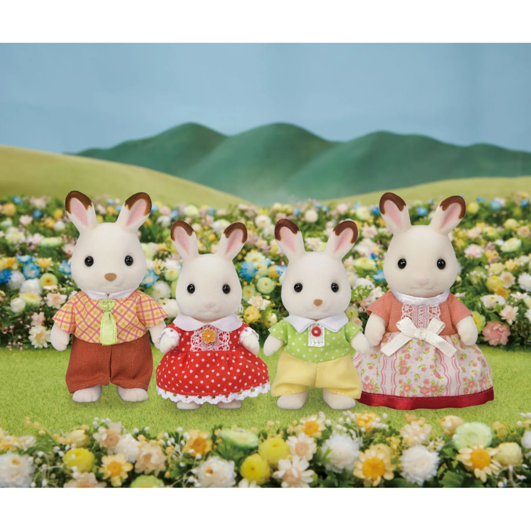 Speelfiguren|Meisjes>Epoch Sylvanian Families 5655 Chocolade Konijn Familie