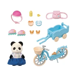 Speelfiguren>Epoch Sylvanian Families 5652 Fiets en Skate Panda Meisje