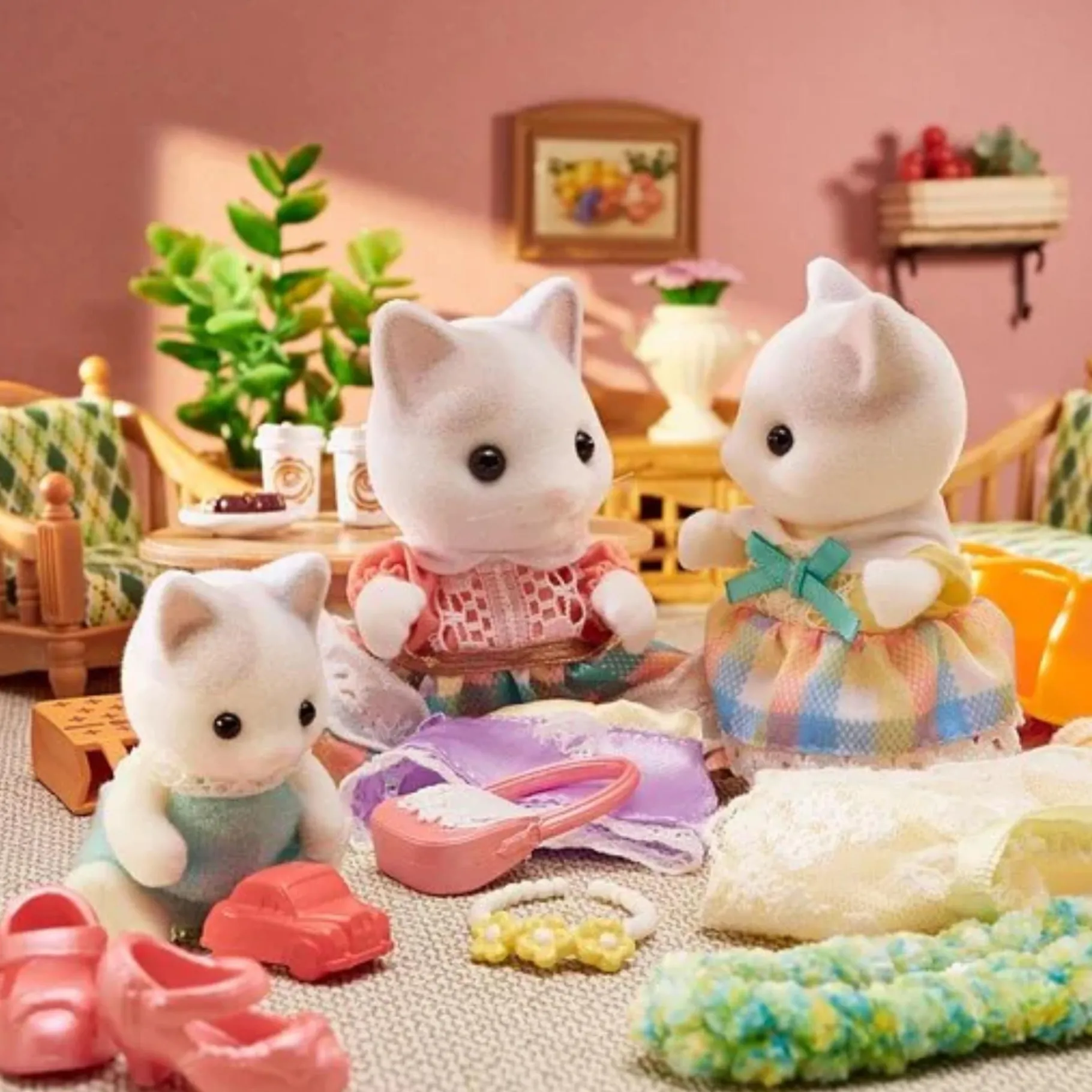 Speelfiguren|Meisjes>Epoch Sylvanian Families Familie Latte Kat