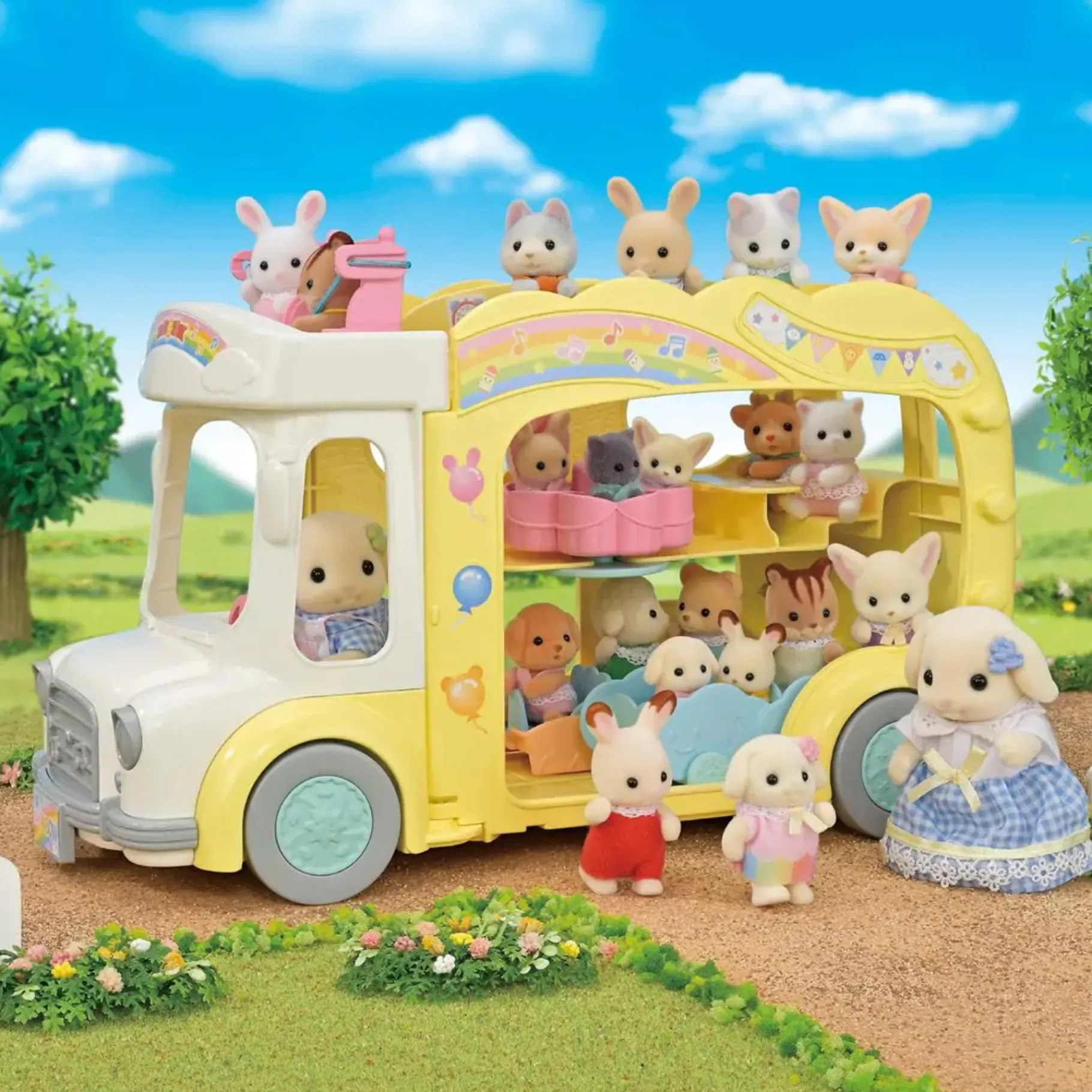Poppenwagens> Sylvanian Families Regenboog Babybus